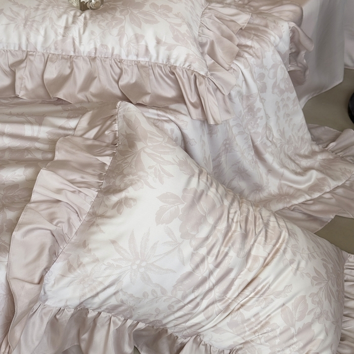 91家纺网 家纺一手货源 找家纺 MIU缪家居 2025新款60支兰精天丝夏被四件套 疏影 单夏被控价258/四件套控价358  粉色