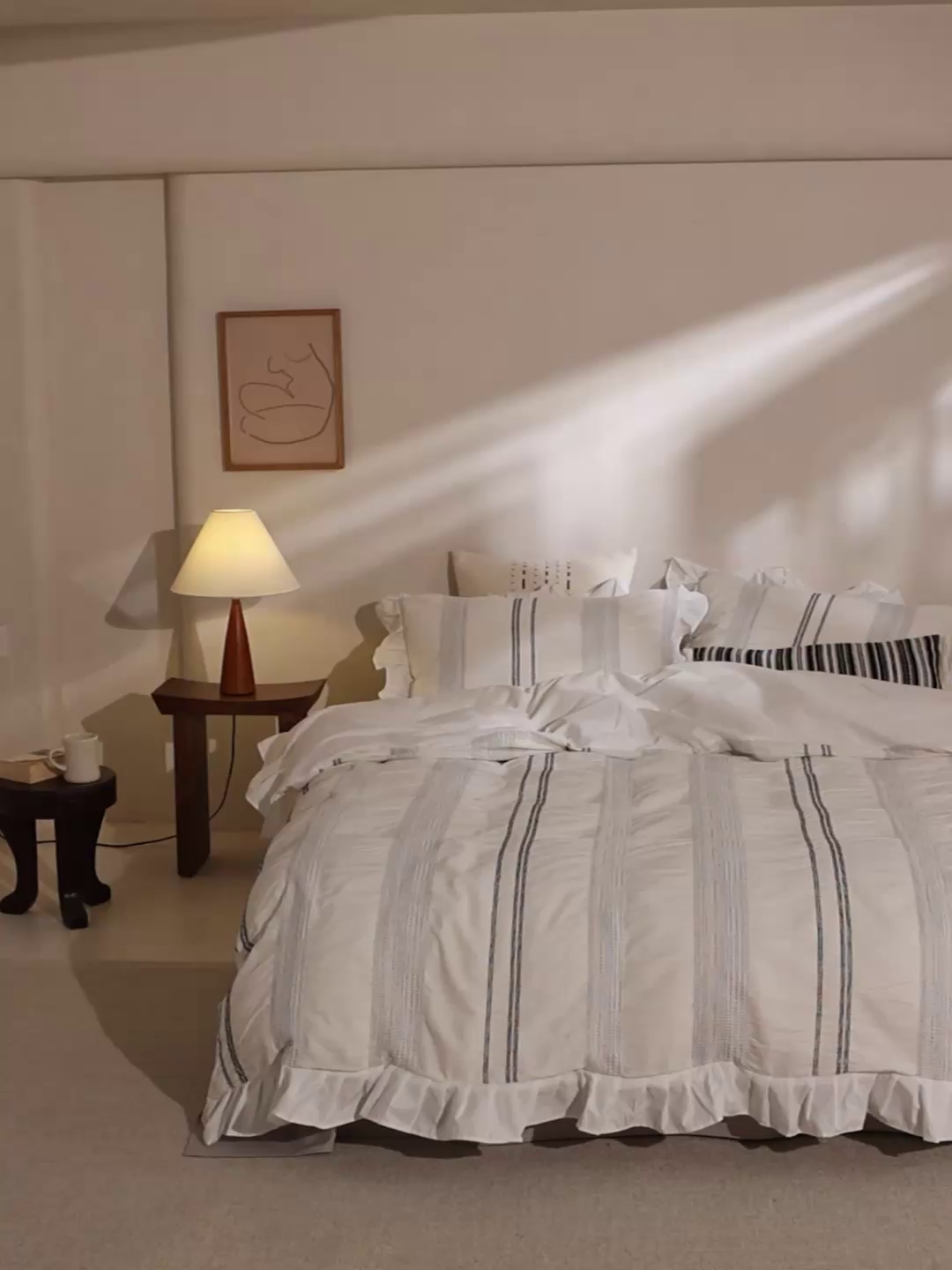 91家纺网 家纺一手货源 找家纺 （总）棉眠 2025新款水洗皱皱纱色织提花花边款系列