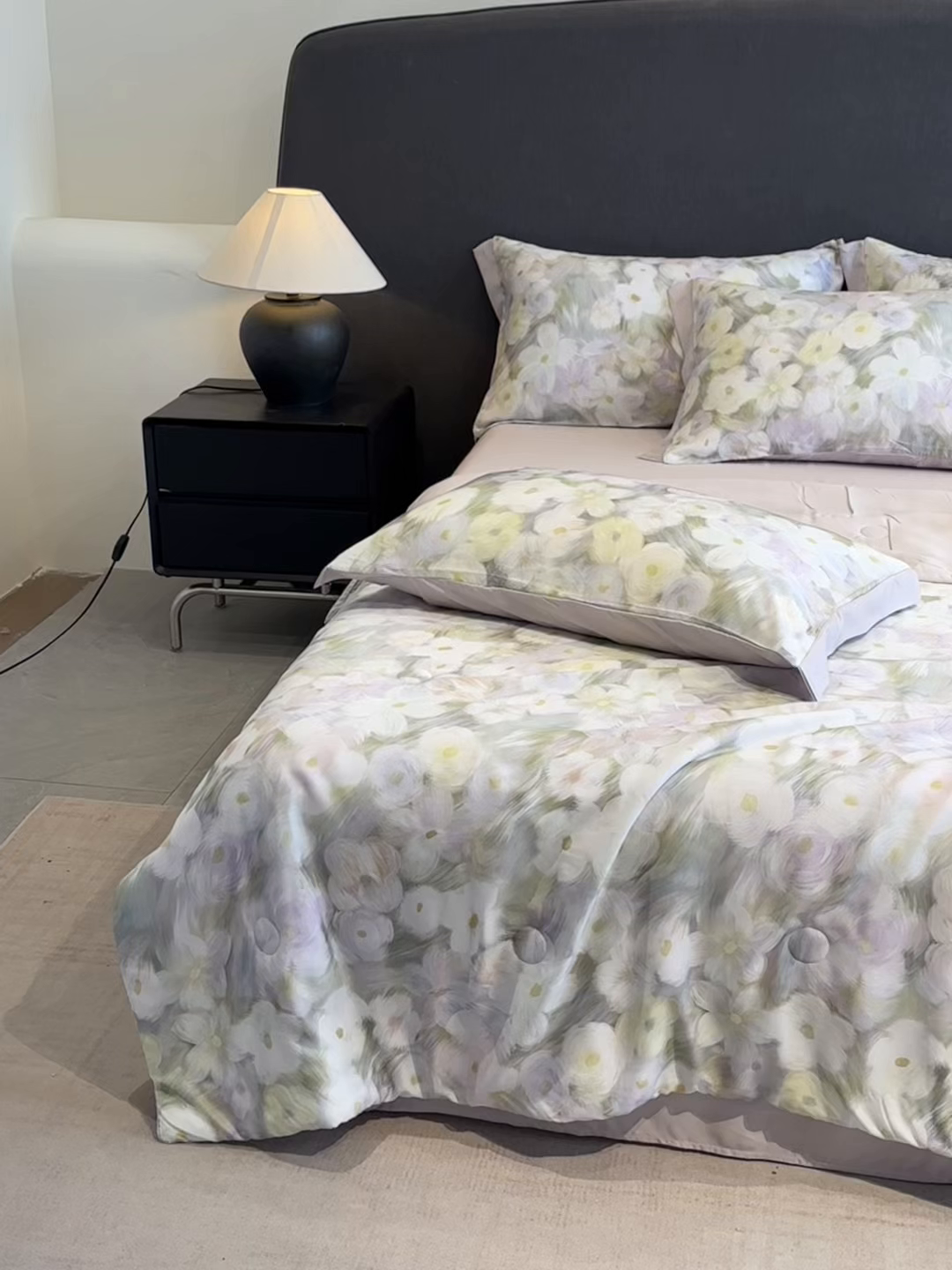 91家纺网 家纺一手货源 找家纺 慕尚家纺 2025新款莱赛尔天丝夏被夏凉被空调被四件套 佩妮丝紫