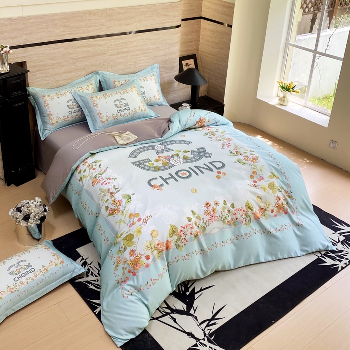 91家纺网 家纺一手货源 找家纺 大麦乐田 2025新款轻奢高端数码印花四件套系列 香丽 爱琴海