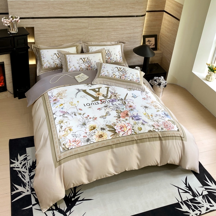 91家纺网 家纺一手货源 找家纺 大麦乐田 2025新款轻奢高端数码印花四件套系列 维密 浅棕