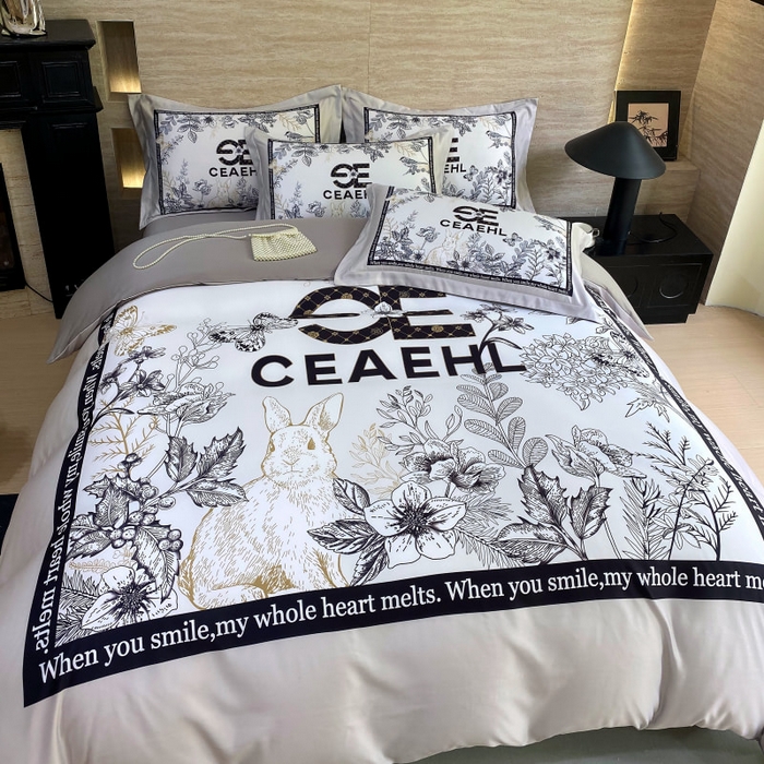 91家纺网 家纺一手货源 找家纺 大麦乐田 2025新款轻奢高端数码印花四件套系列 唯爱