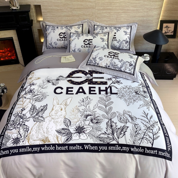 91家纺网 家纺一手货源 找家纺 大麦乐田 2025新款轻奢高端数码印花四件套系列 唯爱