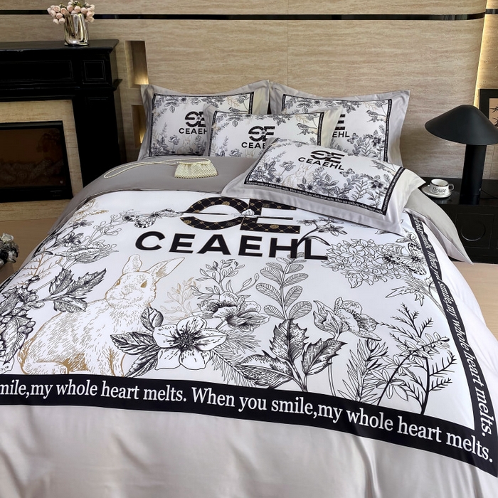 91家纺网 家纺一手货源 找家纺 大麦乐田 2025新款轻奢高端数码印花四件套系列 唯爱