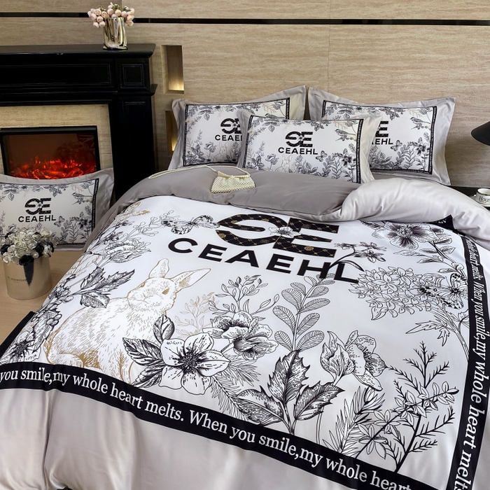 91家纺网 家纺一手货源 找家纺 大麦乐田 2025新款轻奢高端数码印花四件套系列 唯爱