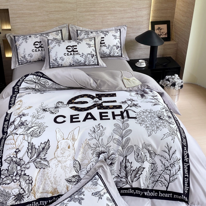 91家纺网 家纺一手货源 找家纺 大麦乐田 2025新款轻奢高端数码印花四件套系列 唯爱