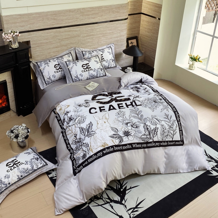 91家纺网 家纺一手货源 找家纺 大麦乐田 2025新款轻奢高端数码印花四件套系列 唯爱