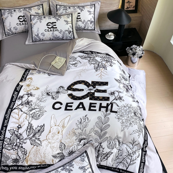 91家纺网 家纺一手货源 找家纺 大麦乐田 2025新款轻奢高端数码印花四件套系列 唯爱