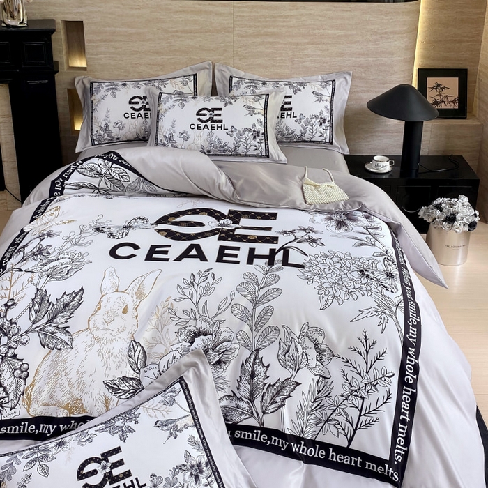 91家纺网 家纺一手货源 找家纺 大麦乐田 2025新款轻奢高端数码印花四件套系列 唯爱