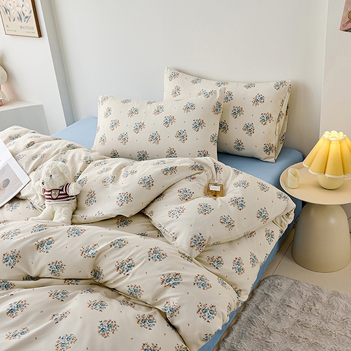 91家纺网 家纺一手货源 找家纺 （总）爱诗诺家纺 2025新款有氧高克重针织棉双层纱四件套