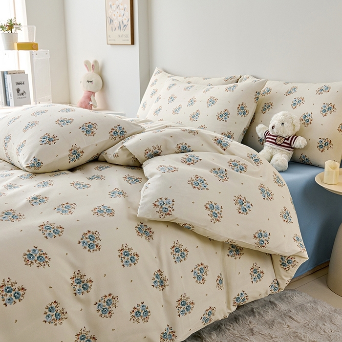 91家纺网 家纺一手货源 找家纺 （总）爱诗诺家纺 2025新款有氧高克重针织棉双层纱四件套