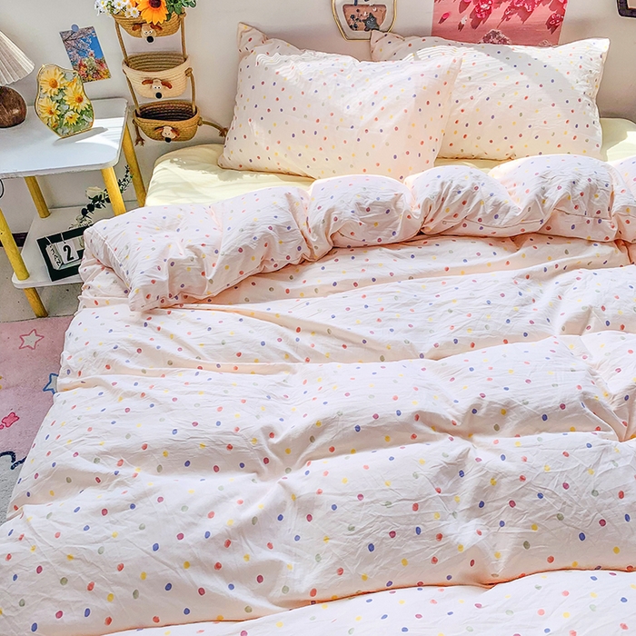 91家纺网 家纺一手货源 找家纺 艾特你 2025新款印花水洗棉四件套 梦幻七彩