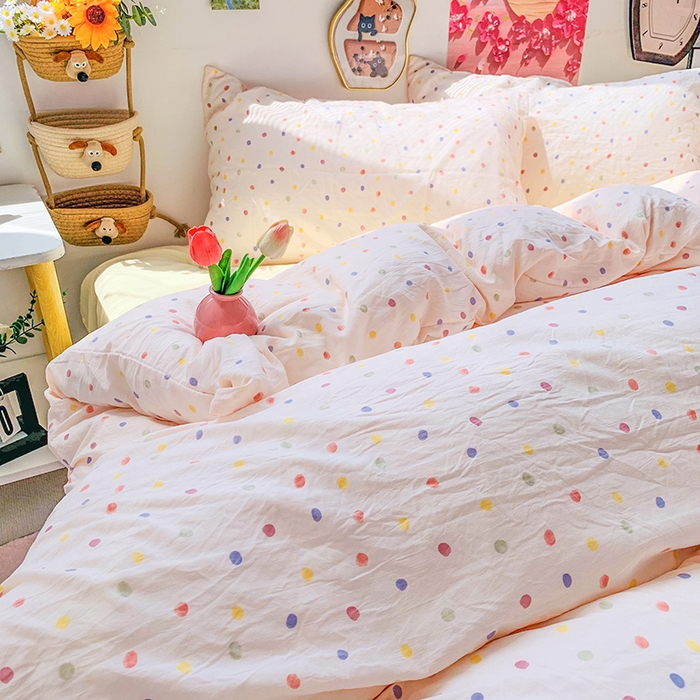 91家纺网 家纺一手货源 找家纺 艾特你 2025新款印花水洗棉四件套 梦幻七彩