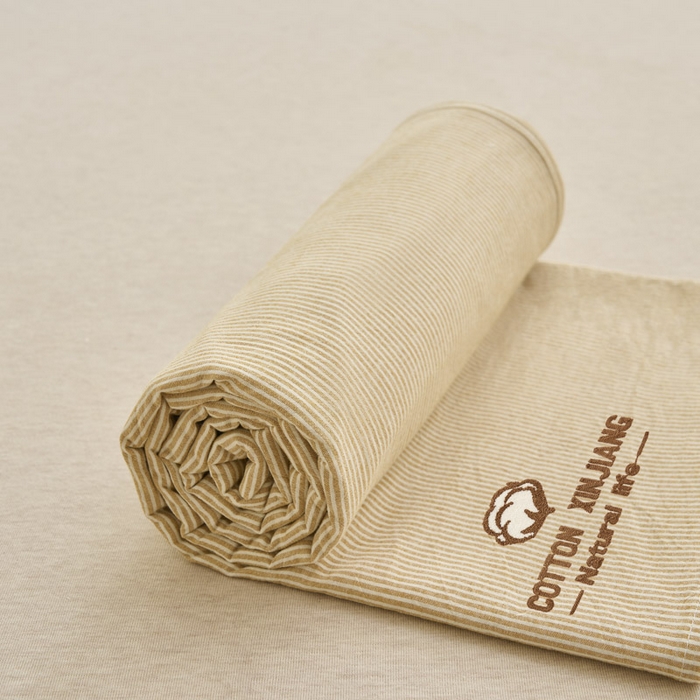 91家纺网 家纺一手货源 找家纺 早晨家纺 2025新款色织纯棉水洗棉毛巾绣床单 流年床单-姜黄