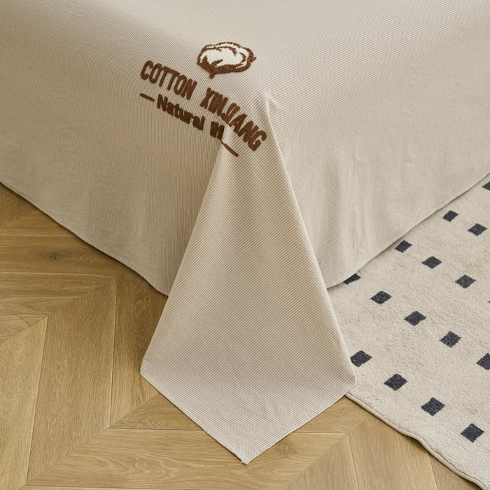 91家纺网 家纺一手货源 找家纺 早晨家纺 2025新款色织纯棉水洗棉毛巾绣床单 流年床单-米咖