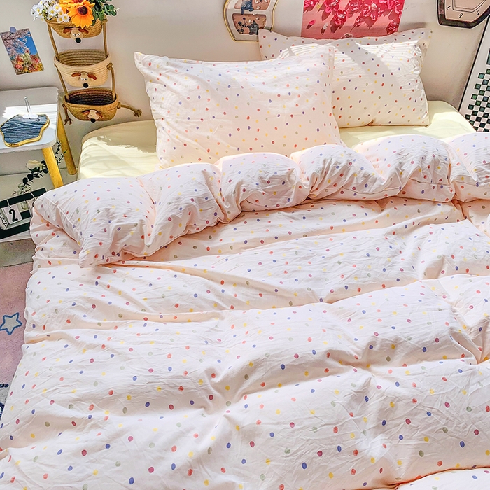 91家纺网 家纺一手货源 找家纺 艾特你 2025新款印花水洗棉四件套 梦幻七彩