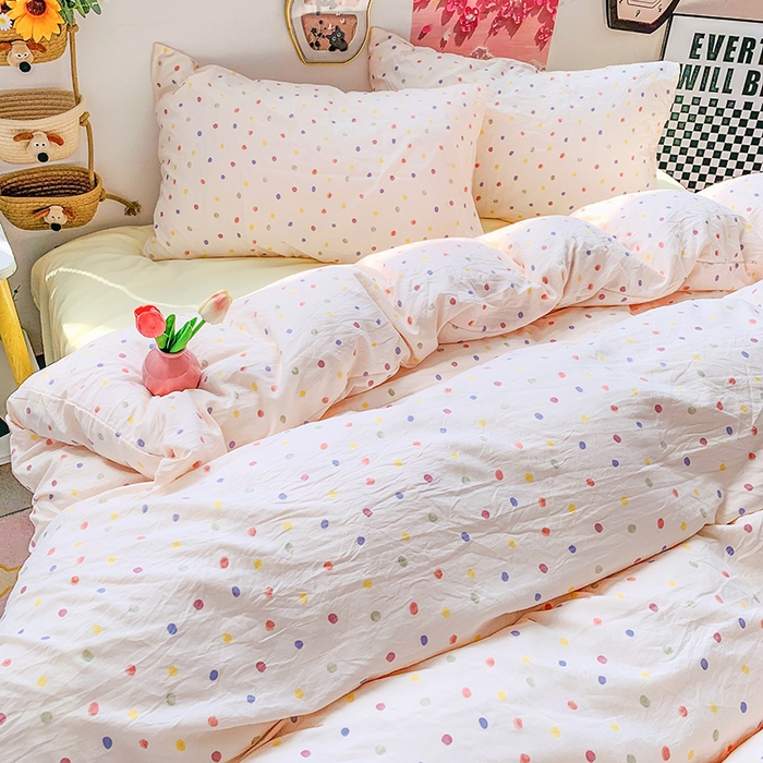 91家纺网 家纺一手货源 找家纺 艾特你 2025新款印花水洗棉四件套 梦幻七彩