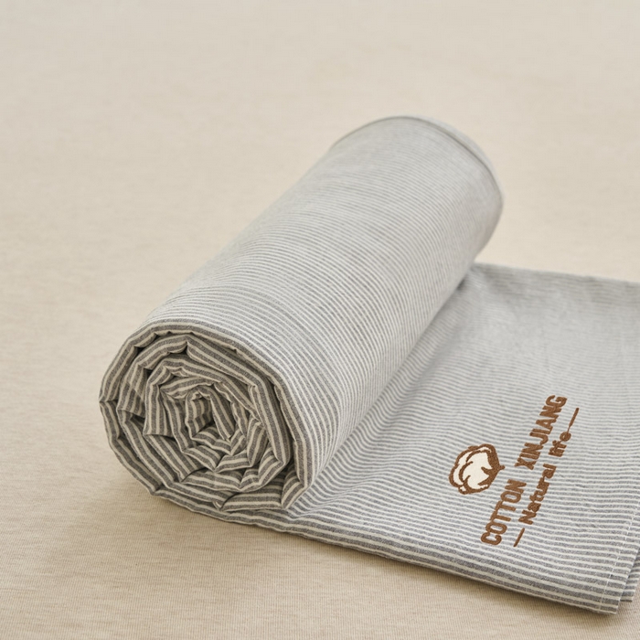 91家纺网 家纺一手货源 找家纺 早晨家纺 2025新款色织纯棉水洗棉毛巾绣床单 流年床单-深灰