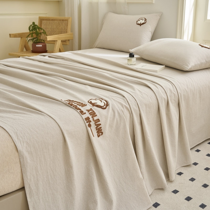 91家纺网 家纺一手货源 找家纺 （总）早晨家纺 2025新款色织纯棉水洗棉毛巾绣床单