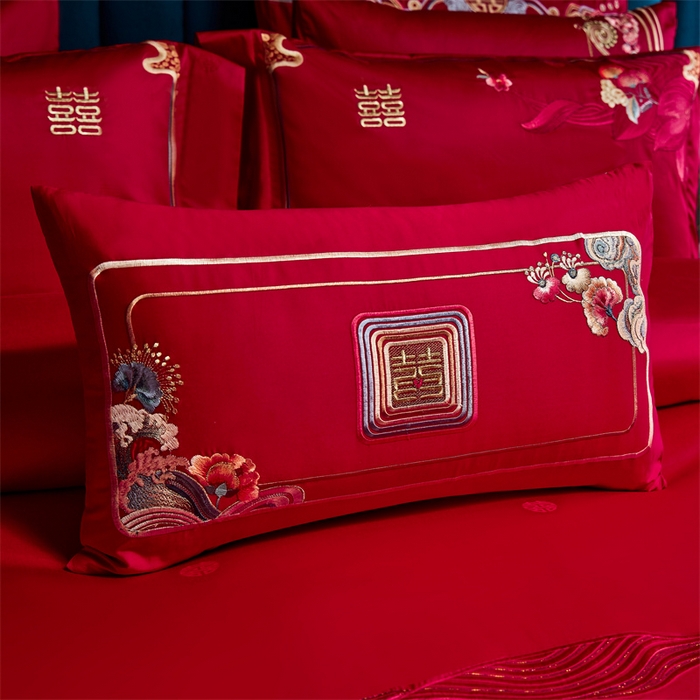 91家纺网 家纺一手货源 找家纺 （总）高大尚婚庆馆 2025新款60支双股长绒棉提花四件套多件套-婚庆系列