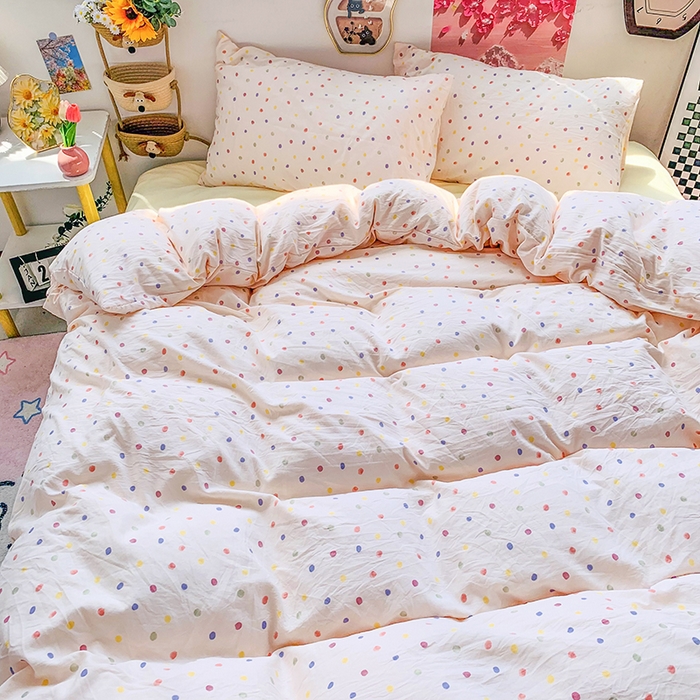 91家纺网 家纺一手货源 找家纺 艾特你 2025新款印花水洗棉四件套 梦幻七彩