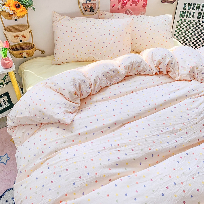 91家纺网 家纺一手货源 找家纺 艾特你 2025新款印花水洗棉四件套 梦幻七彩