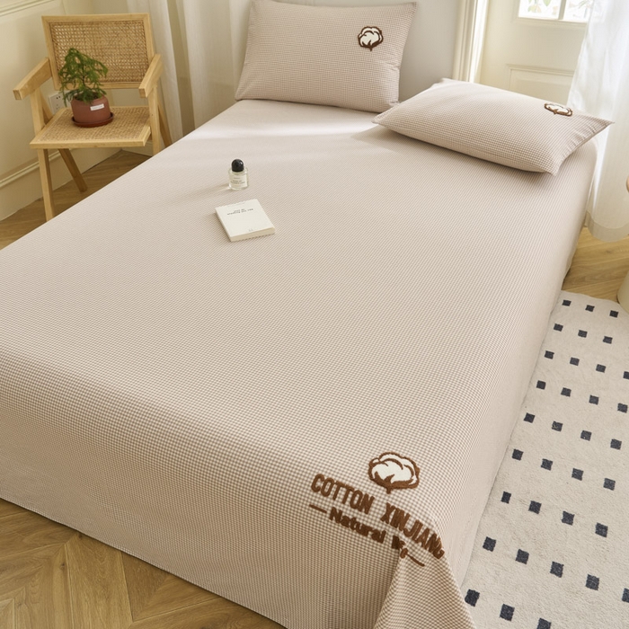 91家纺网 家纺一手货源 找家纺 早晨家纺 2025新款色织纯棉水洗棉毛巾绣床单 星曜床单-米咖