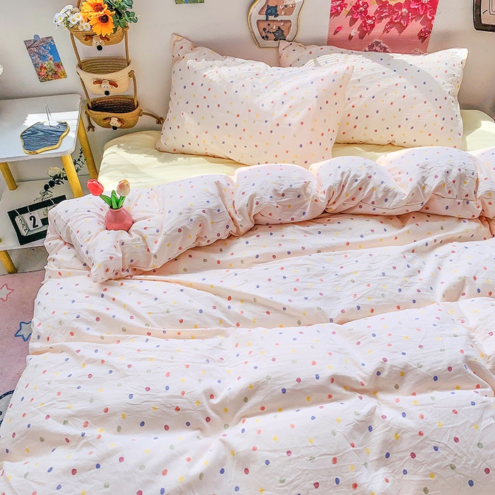 91家纺网 家纺一手货源 找家纺 艾特你 2025新款印花水洗棉四件套 梦幻七彩