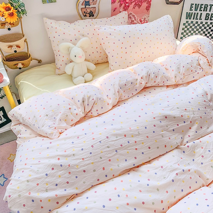 91家纺网 家纺一手货源 找家纺 艾特你 2025新款印花水洗棉四件套 梦幻七彩