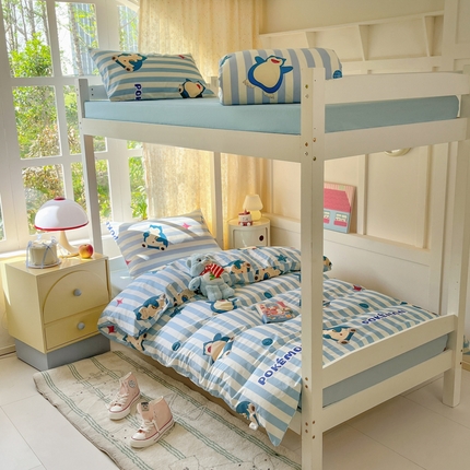 91家纺网 家纺一手货源 找家纺 （总）金爱家 2025新款宝可梦正版授权纯棉卡通皮卡丘学生宿舍三件套四件套系列