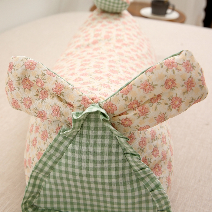 91家纺网 家纺一手货源 找家纺 梦叶草 2025新款全棉双层纱萌兔荞麦枕芯护颈枕头50*16*16cm（±2cm） 萌兔荞麦枕-粉色汐语