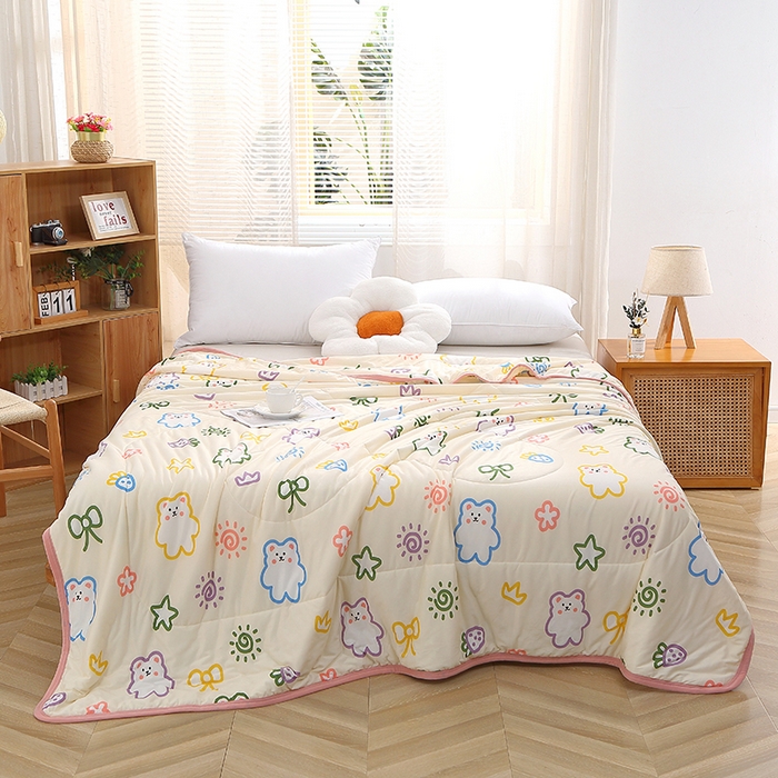 91家纺网 家纺一手货源 找家纺 贝兰仙奴 2025新款针织棉夏被 小米熊