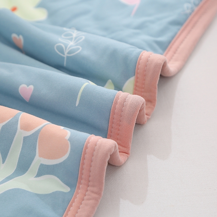 91家纺网 家纺一手货源 找家纺 贝兰仙奴 2025新款针织棉夏被 蓝小花