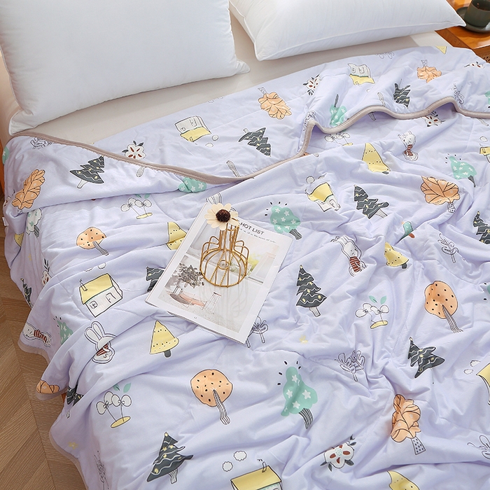 91家纺网 家纺一手货源 找家纺 贝兰仙奴 2025新款针织棉夏被 森林物语