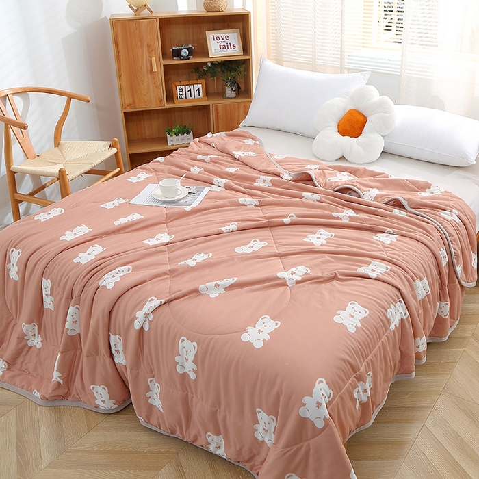 91家纺网 家纺一手货源 找家纺 贝兰仙奴 2025新款针织棉夏被 小白熊玉