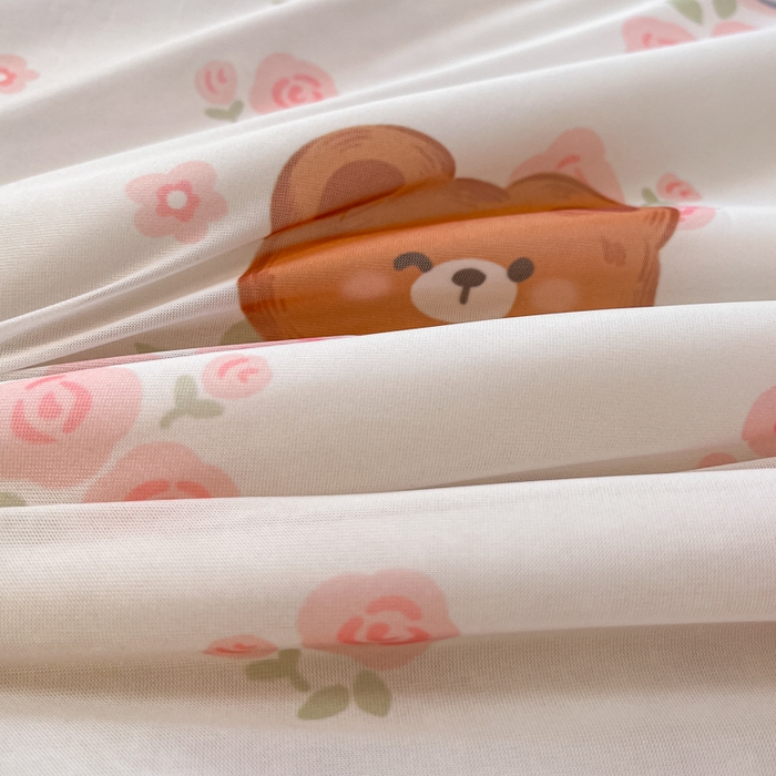 91家纺网 家纺一手货源 找家纺 慕澄家纺 2025新款真冰藤席子凉席夏被夏凉被空调被四件套 彩色小萌物