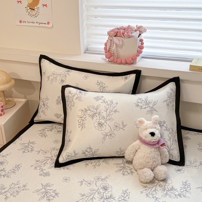 91家纺网 家纺一手货源 找家纺 慕澄家纺 2025新款真冰藤席子凉席夏被夏凉被空调被四件套 花影