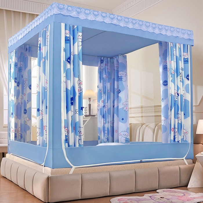 91家纺网 家纺一手货源 找家纺 显高蚊帐 2025新款U型坐床遮光防尘床帘式蚊帐 宇宙之星