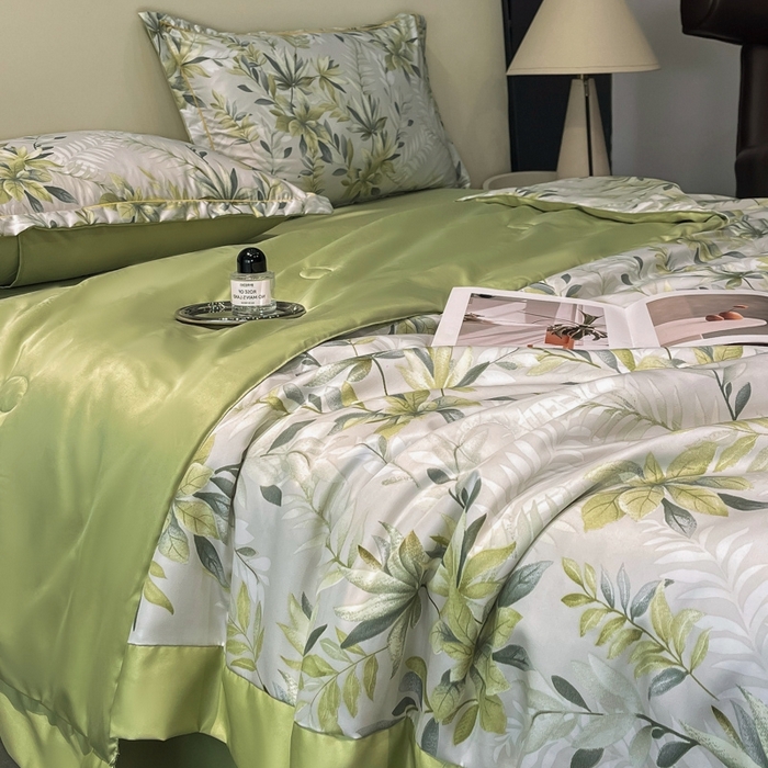 91家纺网 家纺一手货源 找家纺 佳品居 2025新款直播水洗天丝夏被冰丝夏凉被空调被四件套 森屿