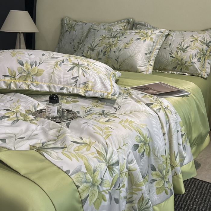 91家纺网 家纺一手货源 找家纺 佳品居 2025新款直播水洗天丝夏被冰丝夏凉被空调被四件套 森屿