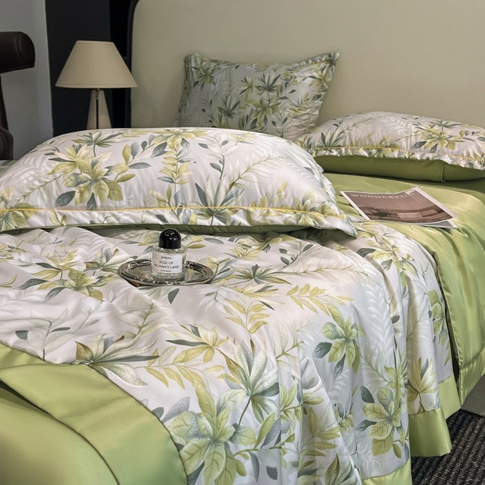 91家纺网 家纺一手货源 找家纺 佳品居 2025新款直播水洗天丝夏被冰丝夏凉被空调被四件套 森屿