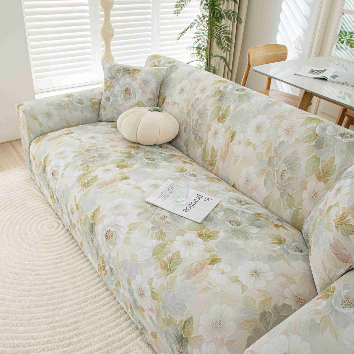 91家纺网 家纺一手货源 找家纺 沐沐家纺 2026春夏新款冰丝印花沙发套 花野