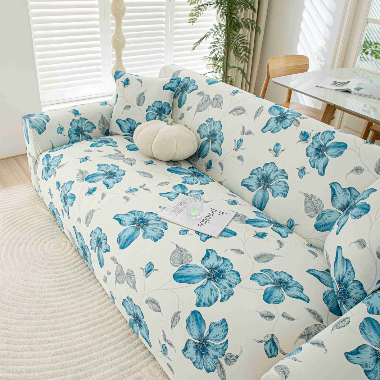 91家纺网 家纺一手货源 找家纺 沐沐家纺 2026春夏新款冰丝印花沙发套 花韵