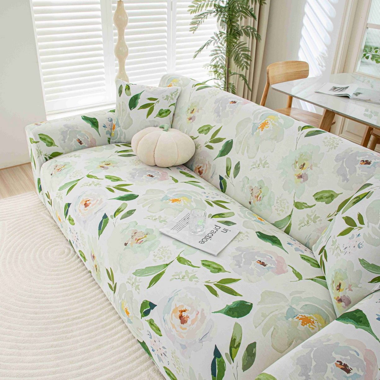 91家纺网 家纺一手货源 找家纺 沐沐家纺 2026春夏新款冰丝印花沙发套 丝语