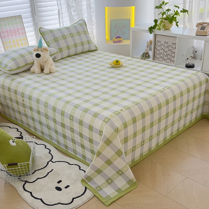 91家纺网 家纺一手货源 找家纺 赫梵茜 2025春夏新款锦氨凉感丝冰皮软席床盖夏被夏凉被空调被四件套