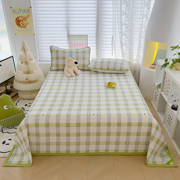 91家纺网 家纺一手货源 找家纺 赫梵茜 2025春夏新款锦氨凉感丝冰皮软席床盖夏被夏凉被空调被四件套