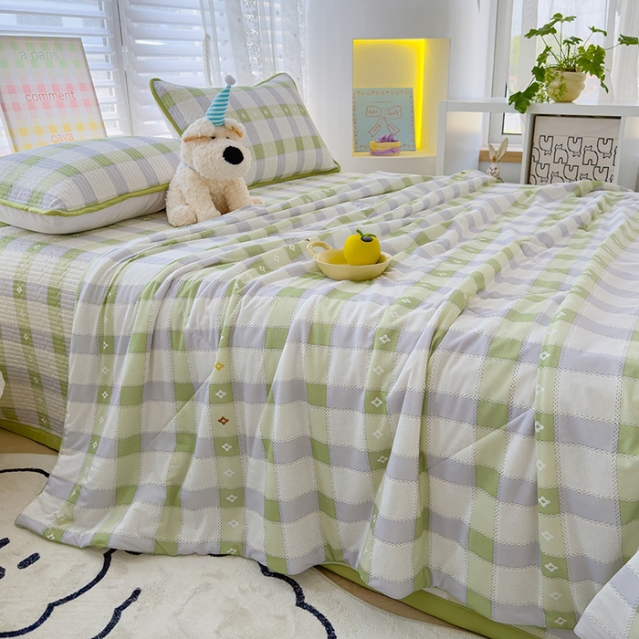 赫梵茜 2025春夏新款锦氨凉感丝冰皮软席床盖夏被夏凉被空调被四件套