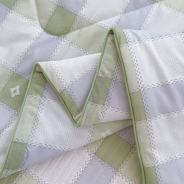 91家纺网 家纺一手货源 找家纺 赫梵茜 2025春夏新款锦氨凉感丝冰皮软席床盖夏被夏凉被空调被四件套