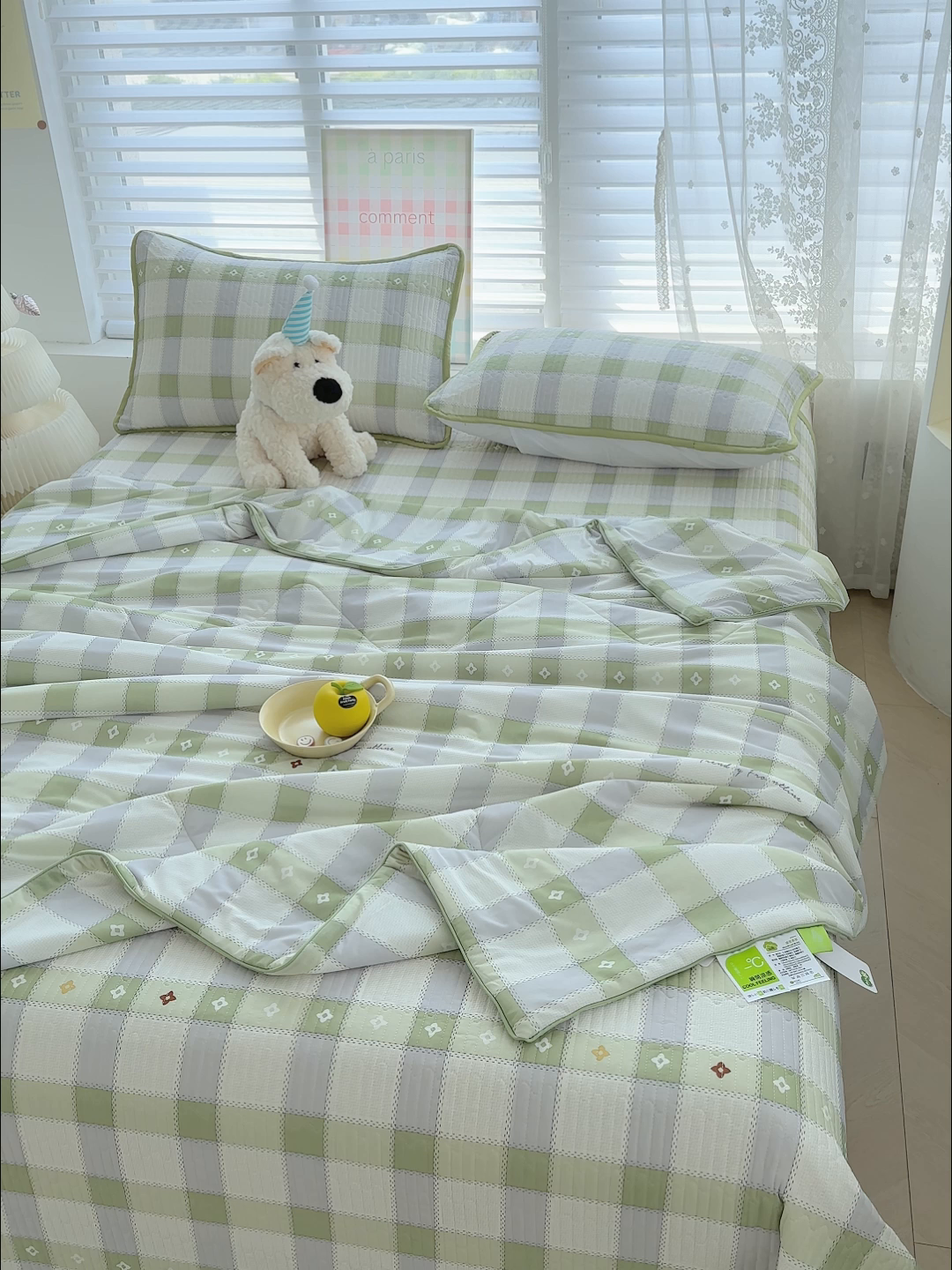 91家纺网 家纺一手货源 找家纺 赫梵茜 2025春夏新款锦氨凉感丝冰皮软席床盖夏被夏凉被空调被四件套