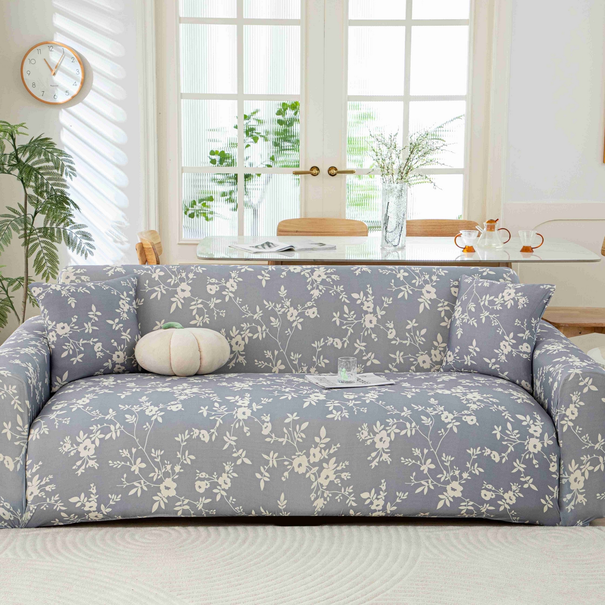 91家纺网 家纺一手货源 找家纺 沐沐家纺 2026春夏新款冰丝印花沙发套 花簇